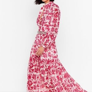 Maxi Paisley Floral Pink Dress